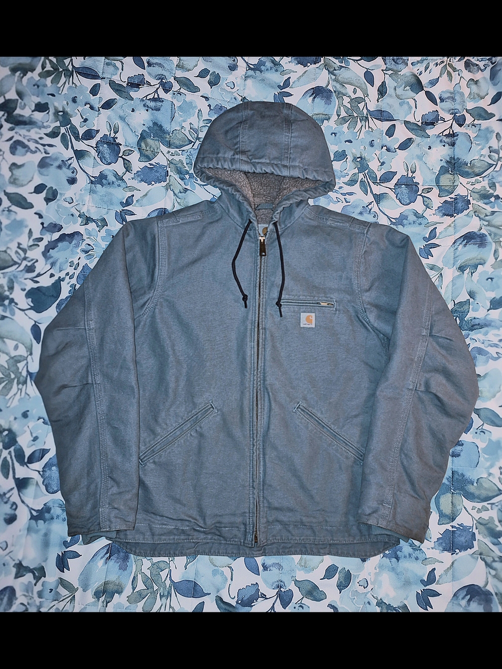 Women's XS Dusty Blue Sherpa Lined Carhartt Jacket